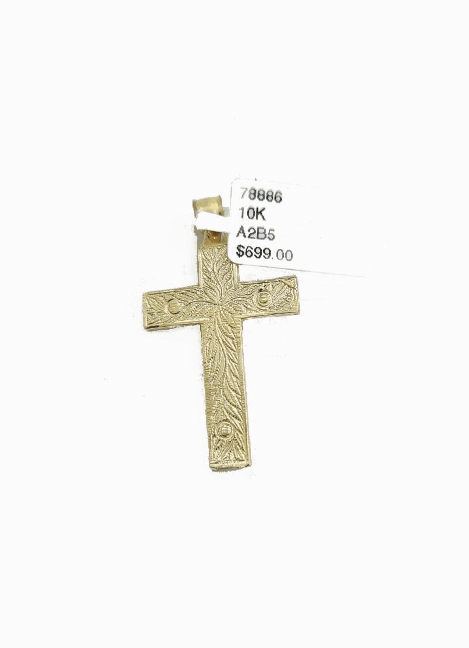 Real 10k Gold Jesus Cross Charm Pendant 10KT Yellow Gold For Chain & Necklace - Reva Jeweler