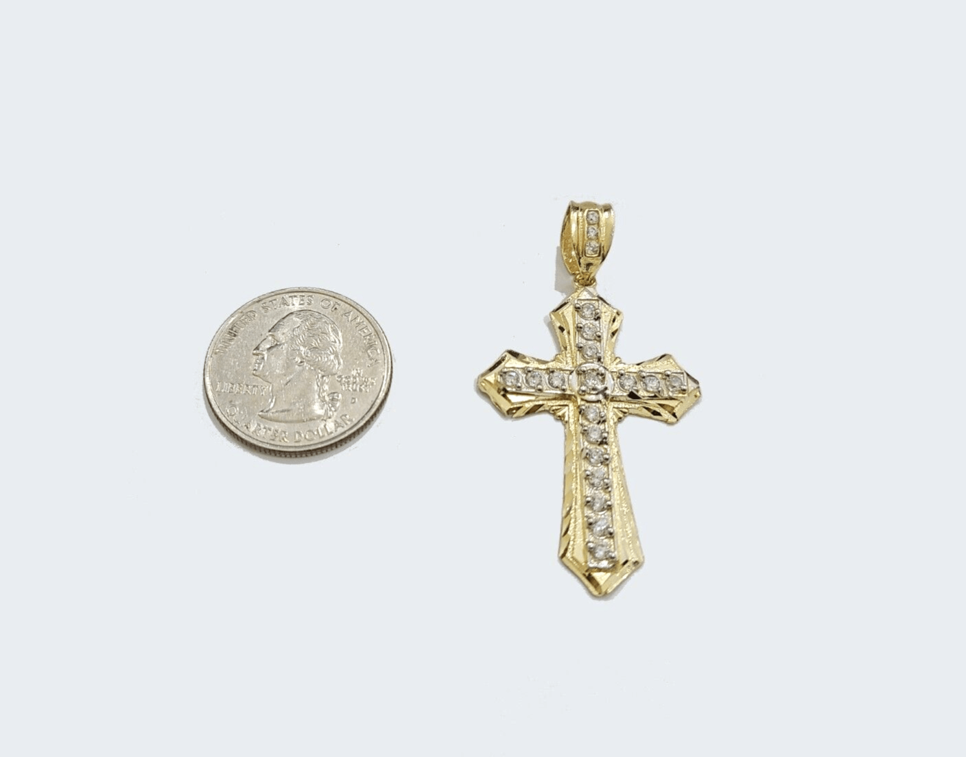 Real 10k Gold Jesus Crucifix Cross Pendant Charm 10kt Yellow 2'' Inch For Chain - Reva Jeweler