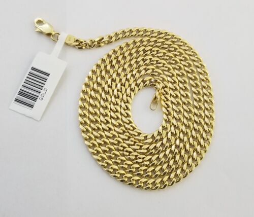 Real 10k Gold Jesus Pendant Miami Cuban link Chain 4mm 20" Set Round - Reva Jeweler