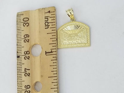 Real 10k Gold Last supper Charm Rope 2.5mm Chain Pendant ,18 20 22 24 26 28 Inch - Reva Jeweler