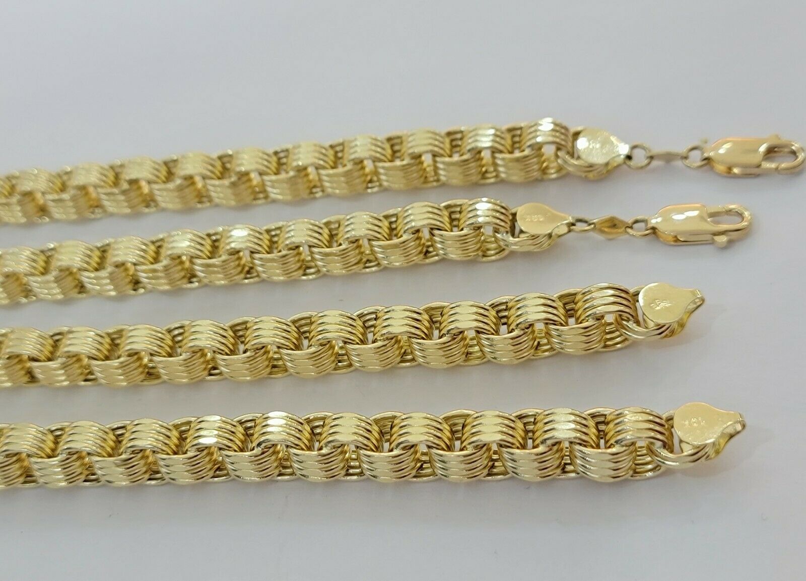 Real 10k Gold Mens Bracelet Byzantine Box 9" 9mm 10kt Yellow Gold Thick, Lobster - Reva Jeweler