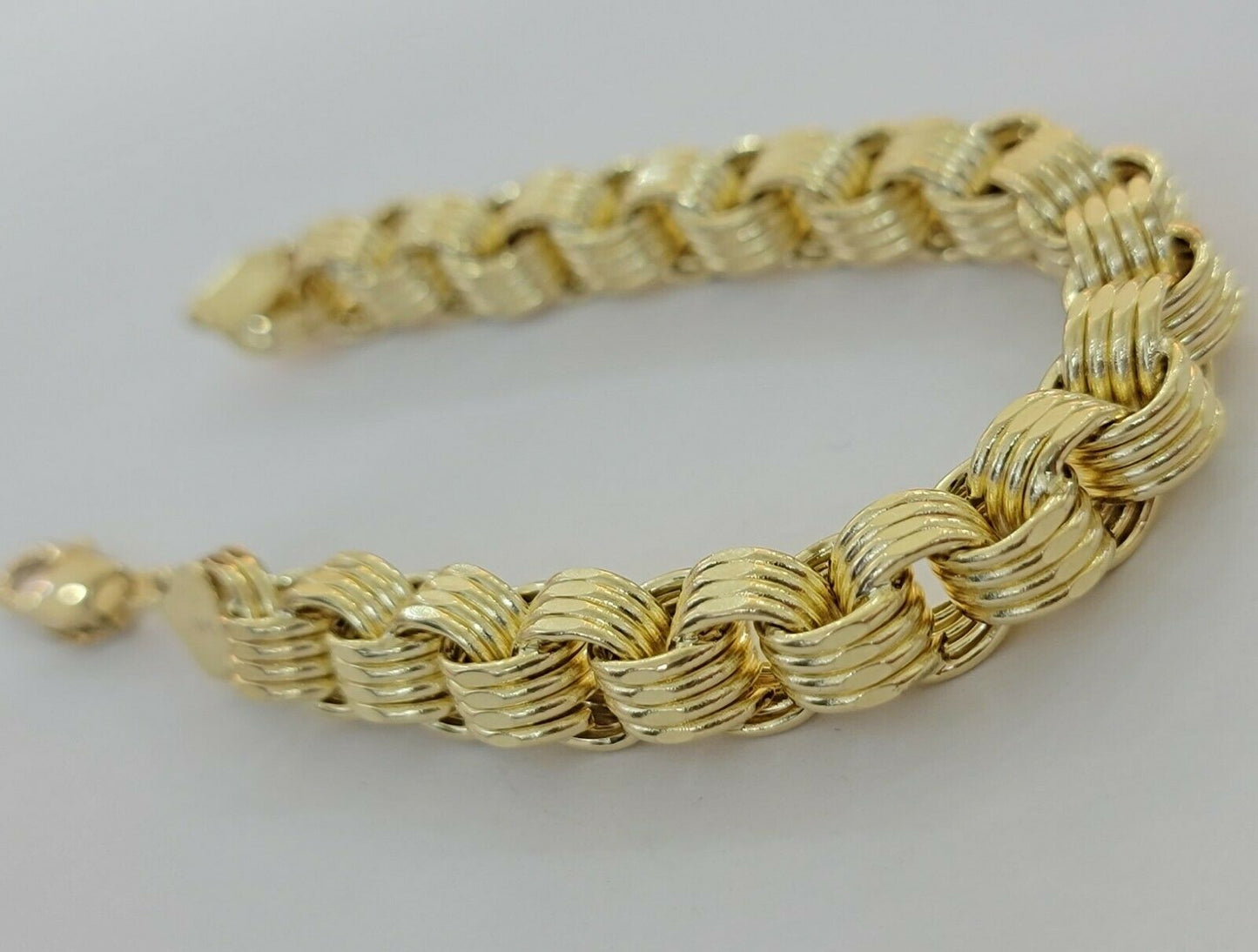 Real 10k Gold Mens Bracelet Byzantine Box 9" 9mm 10kt Yellow Gold Thick, Lobster - Reva Jeweler