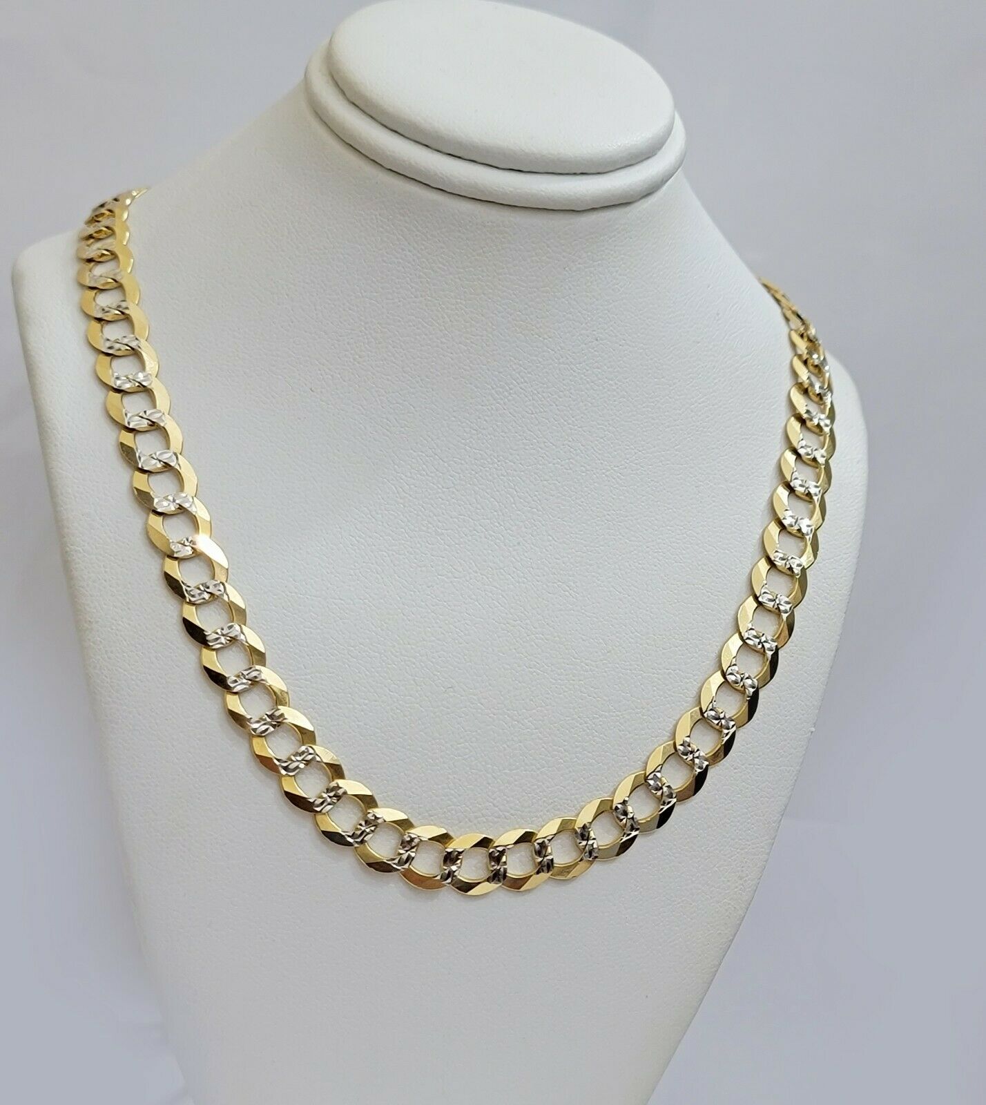 Real 10k Gold Mens Necklace Cuban Curb Link 9mm 24" Inch Diamond Cut SOLID Chain - Reva Jeweler