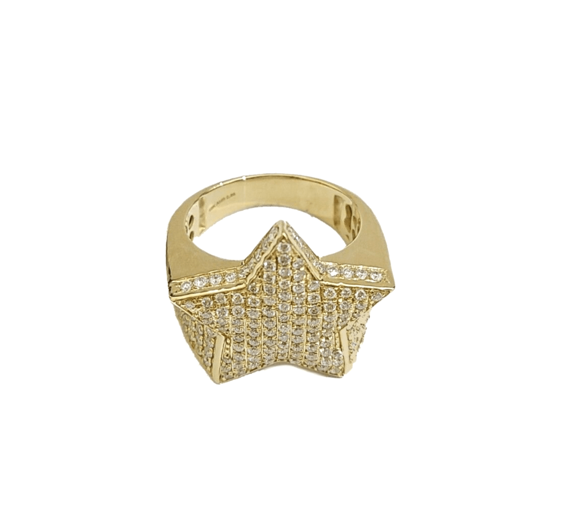 Real 10k Gold Men's Ring Size 10 10kt Yellow Gold Wedding Band Diamond 2.66CT - GoldenlinQ