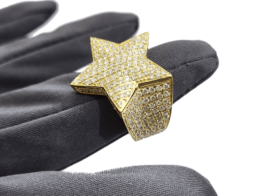 Real 10k Gold Men's Ring Size 10 10kt Yellow Gold Wedding Band Diamond 2.66CT - GoldenlinQ