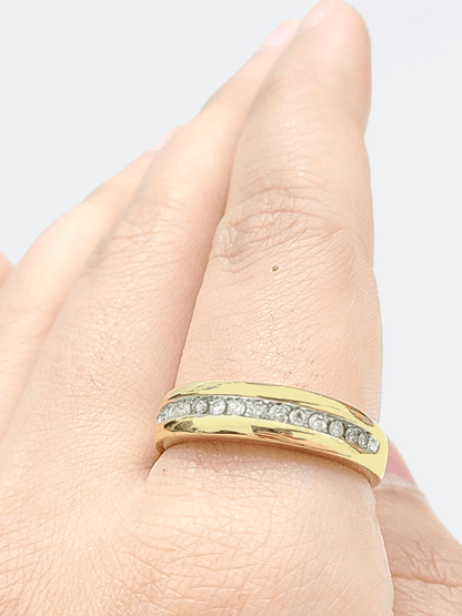 Real 10k Gold Men's Ring size 10.5 10kt Yellow gold, Wedding Band Diamond - Reva Jeweler