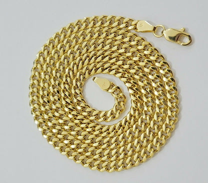 Real 10k Gold Miami Cuban 24" Chain Pendant Set 3.5mm Necklace World Map Charm - Reva Jeweler