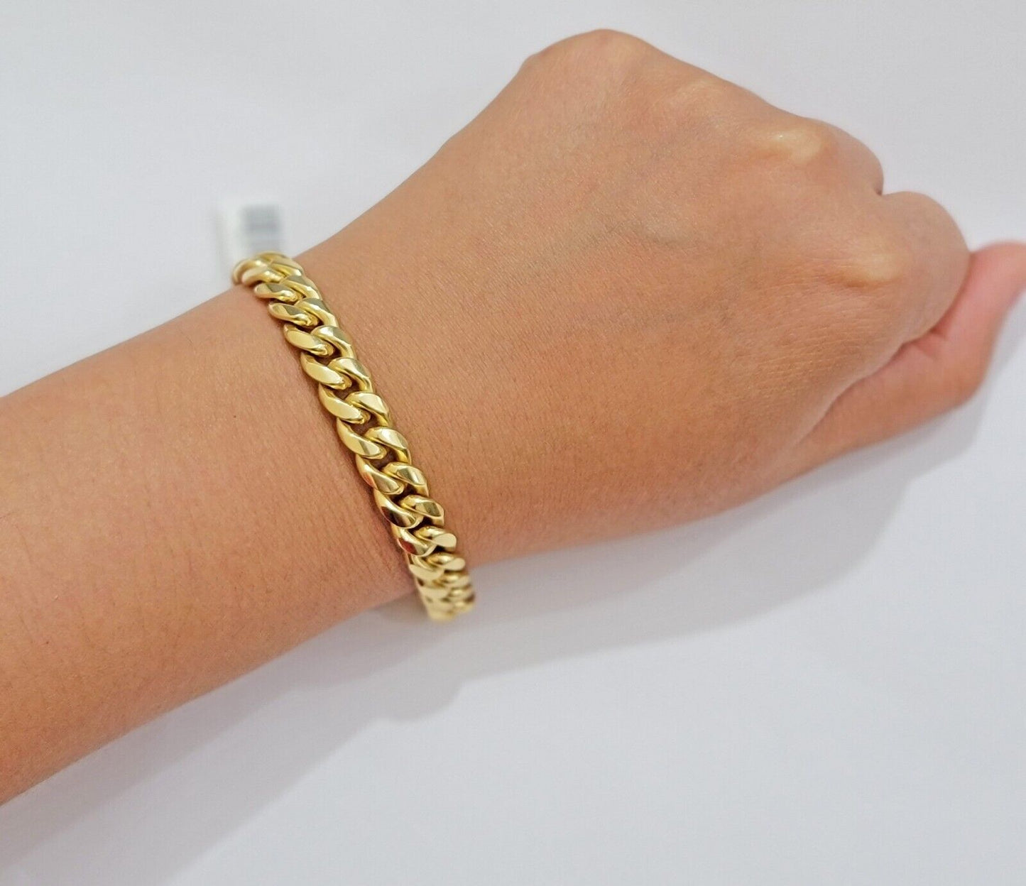 REAL 10k Gold Miami Cuban Bracelet 8" 8mm 10 kt Yellow Gold Strong SOLID Links - Reva Jeweler
