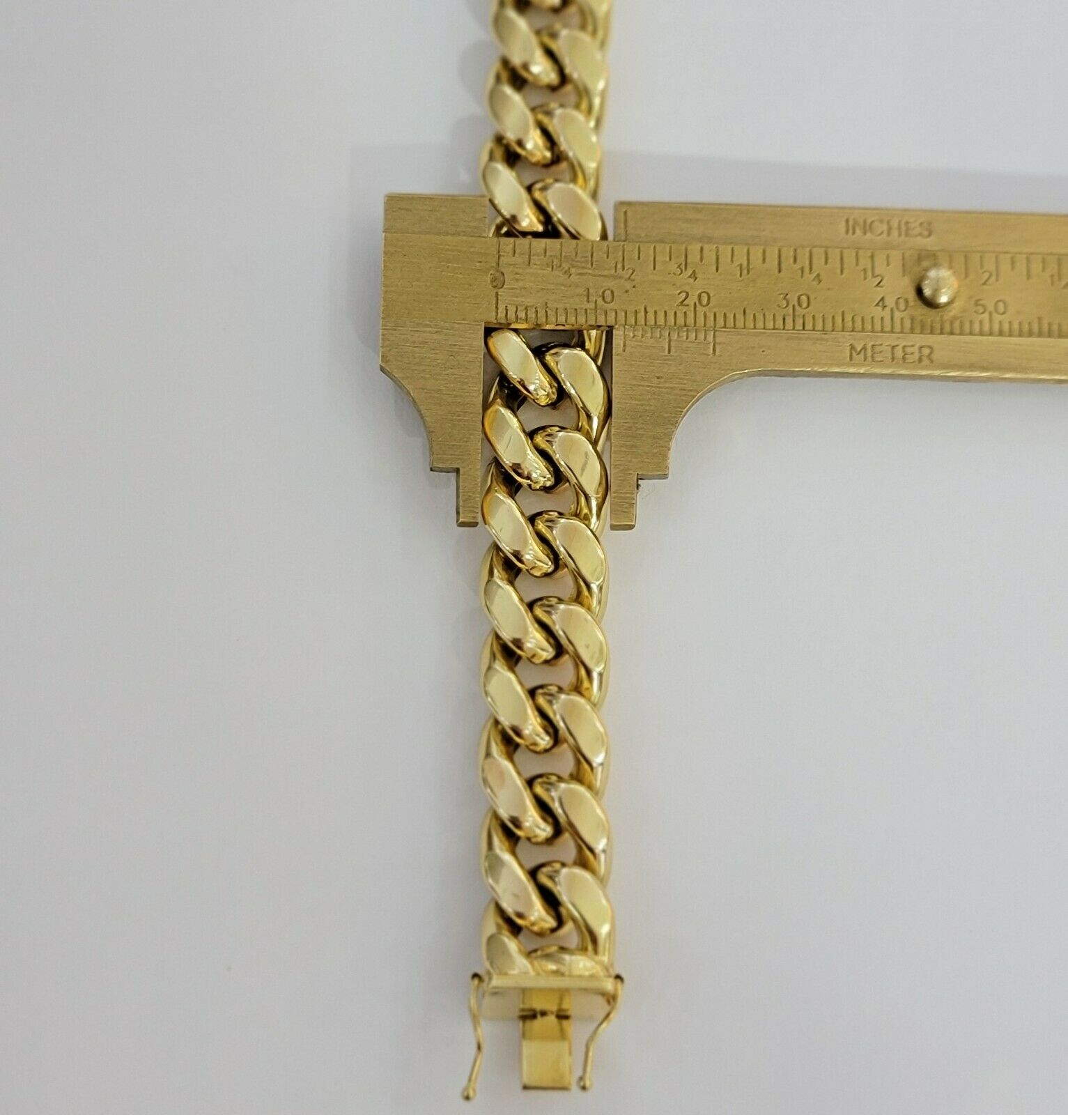 REAL 10k Gold Miami Cuban Chain 13mm Link Mens Necklace 24" 10kt Yellow, STRONG - Reva Jeweler