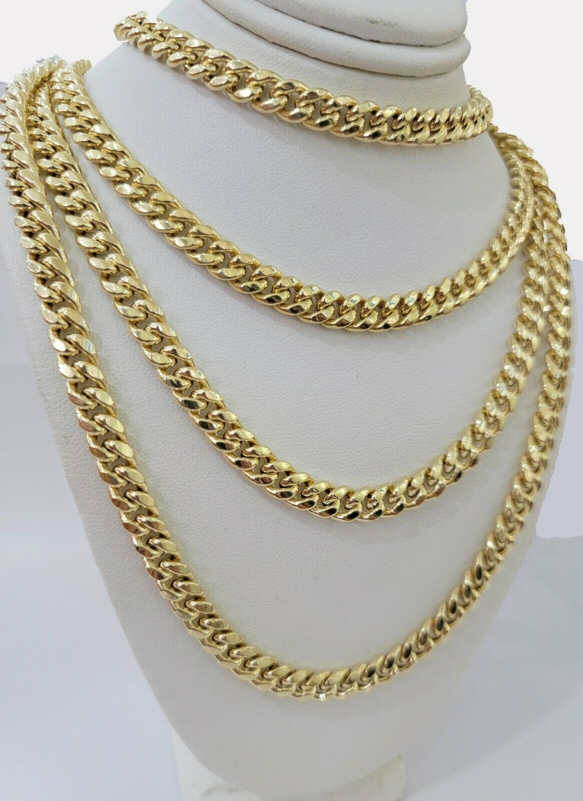 Real 10k Gold Miami Cuban chain 7mm 24" Lobster Lock Men's 10kt Yellow Gold, MEN - Reva Jeweler