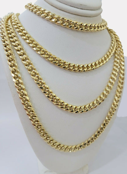 Real 10k Gold Miami Cuban chain 7mm 24" Lobster Lock Men's 10kt Yellow Gold, MEN - Reva Jeweler