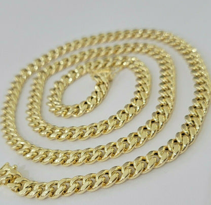 Real 10k Gold Miami Cuban chain 7mm 24" Lobster Lock Men's 10kt Yellow Gold, MEN - Reva Jeweler
