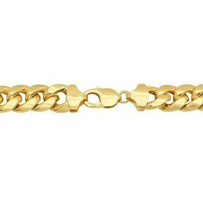 Real 10k Gold Miami Cuban chain 7mm 24" Lobster Lock Men's 10kt Yellow Gold, MEN - Reva Jeweler