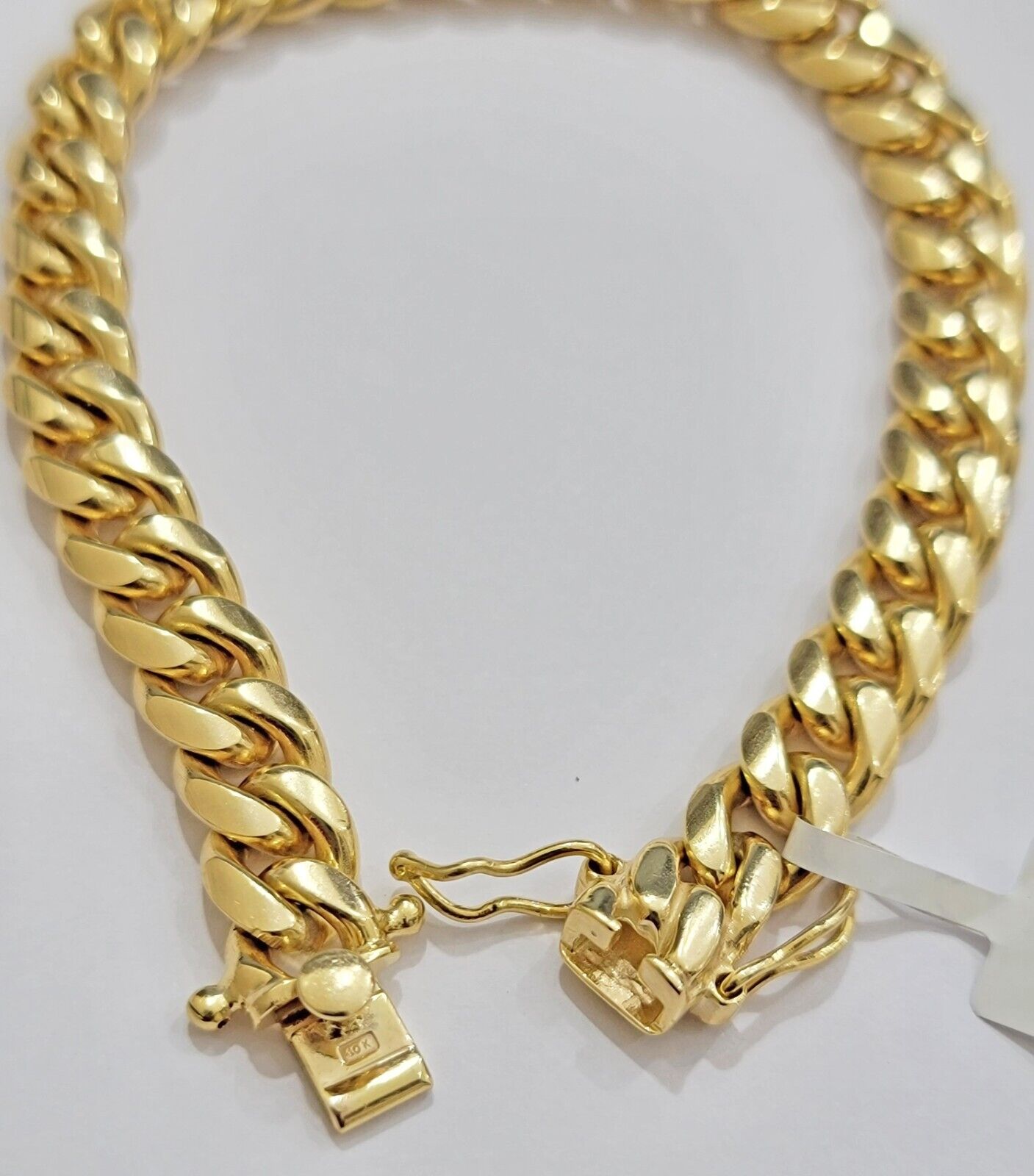 REAL 10k Gold Miami Cuban ladies Bracelet 7" 8mm 10kt Yellow Strong SOLID Links - Reva Jeweler