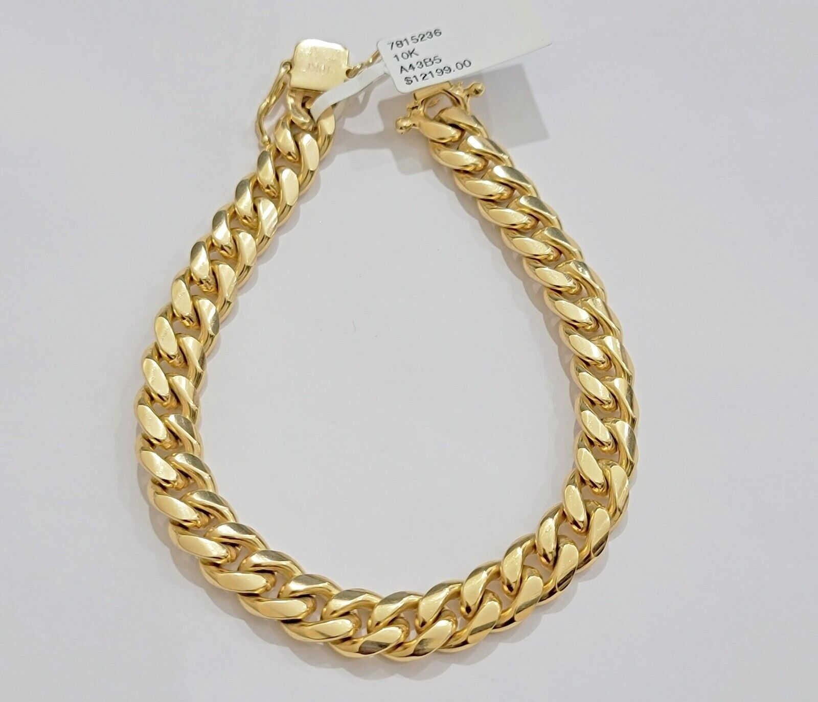 REAL 10k Gold Miami Cuban ladies Bracelet 7" 8mm 10kt Yellow Strong SOLID Links - Reva Jeweler