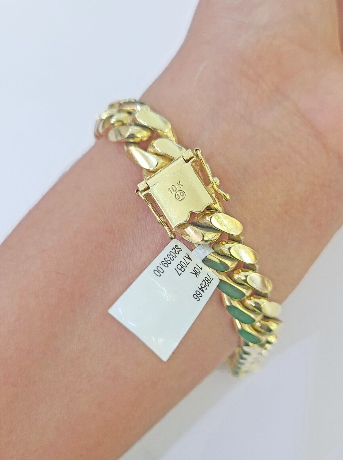 Real 10k Gold Miami Cuban Link Bracelet 10mm 9" Box Lock 10kt Yellow Gold - Reva Jeweler