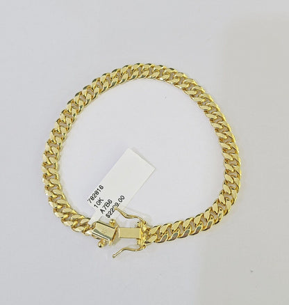 Real 10k Gold Miami Cuban link Bracelet 6mm 7" 7.5" 8" 8.5" 9" 10kt Yellow Gold - GoldenlinQ