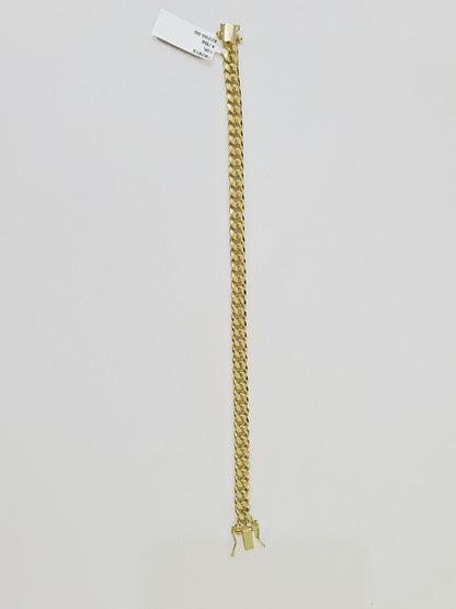 Real 10k Gold Miami Cuban link Bracelet 6mm 7" 7.5" 8" 8.5" 9" 10kt Yellow Gold - GoldenlinQ