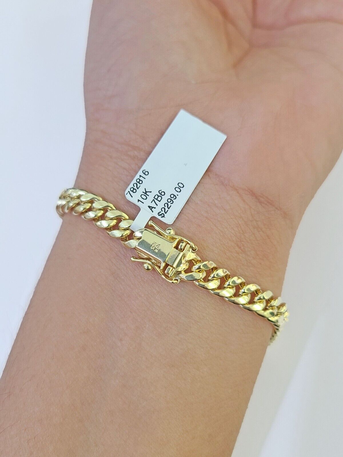 Real 10k Gold Miami Cuban link Bracelet 6mm 7" - 9 Inch 10kt Men Women DISCOUNT - GoldenlinQ