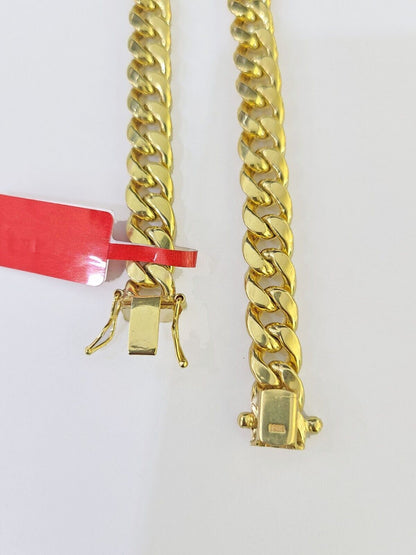 Real 10k Gold Miami Cuban link Bracelet 8mm 8" 9" REAL 10kt Yellow Gold - GoldenlinQ