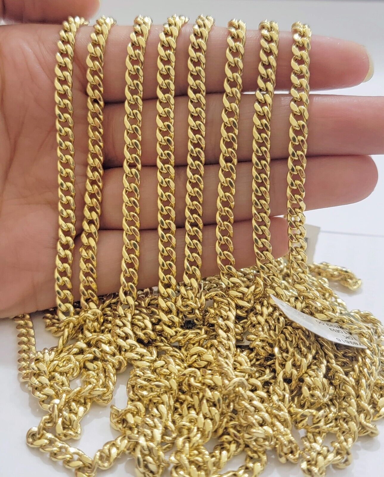Real 10k Gold Miami Cuban Link chain Necklace 5mm 16" - 28" 10kt Yellow Men Women - Reva Jeweler