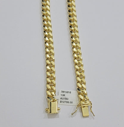 Real 10k Gold Necklace 20 Inch Chain Miami Cuban Link Men's 10KT STRONG LINKS - Reva Jeweler