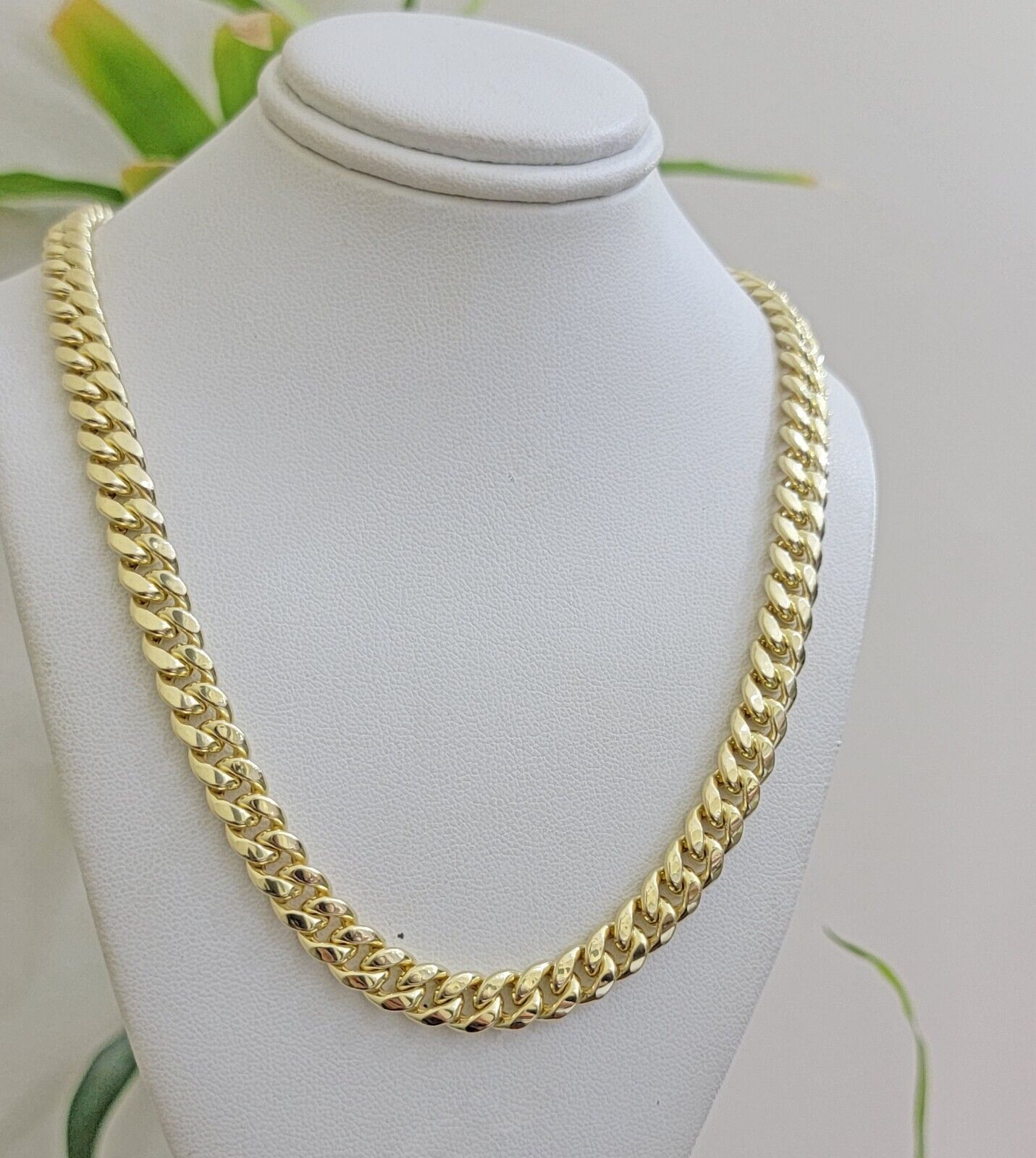 Real 10k Gold Necklace 8mm Miami Cuban Link Chain 20 - 30 Inch Men's 10KT STRONG - Reva Jeweler