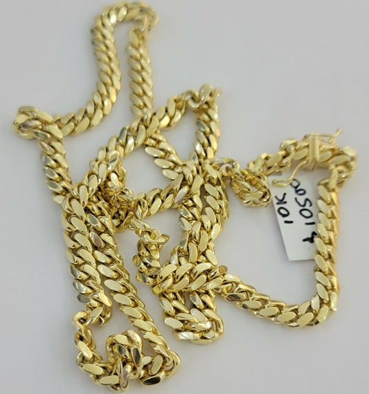 REAL 10k Gold Necklace Chain 6mm Miami Cuban Link 18 - 28" 10kt Yellow Gold SOLID - Reva Jeweler