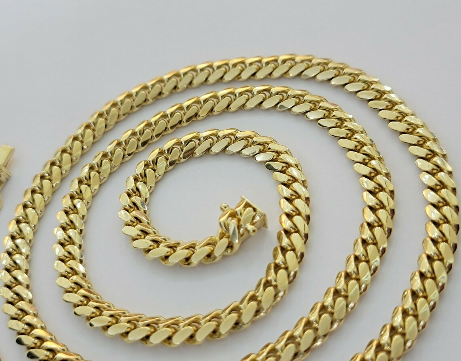 REAL 10k Gold Necklace Chain 6mm Miami Cuban Link 18 - 28" 10kt Yellow Gold SOLID - Reva Jeweler