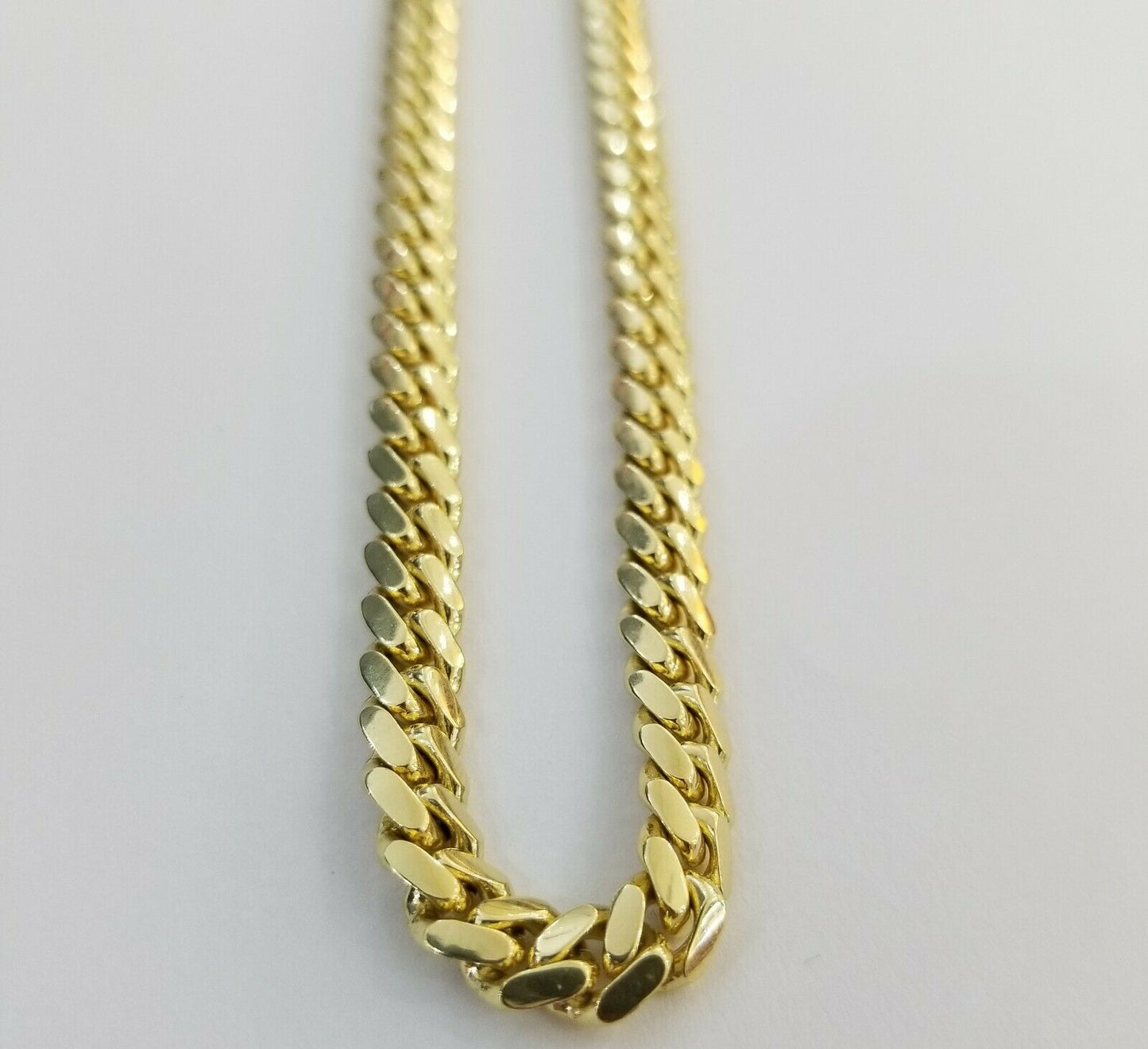 REAL 10k Gold Necklace Chain 6mm Miami Cuban Link 18 - 28" 10kt Yellow Gold SOLID - Reva Jeweler