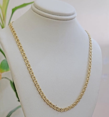 Real 10k Gold Necklace Chain Chino Link 5mm SOLID 16 - 24 Inch Men Women Kids - Reva Jeweler