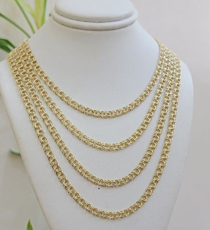 Real 10k Gold Necklace Chain Chino Link 5mm SOLID 16 - 24 Inch Men Women Kids - Reva Jeweler