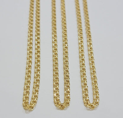 Real 10k Gold Necklace Chain Chino Link 5mm SOLID 16 - 24 Inch Men Women Kids - Reva Jeweler