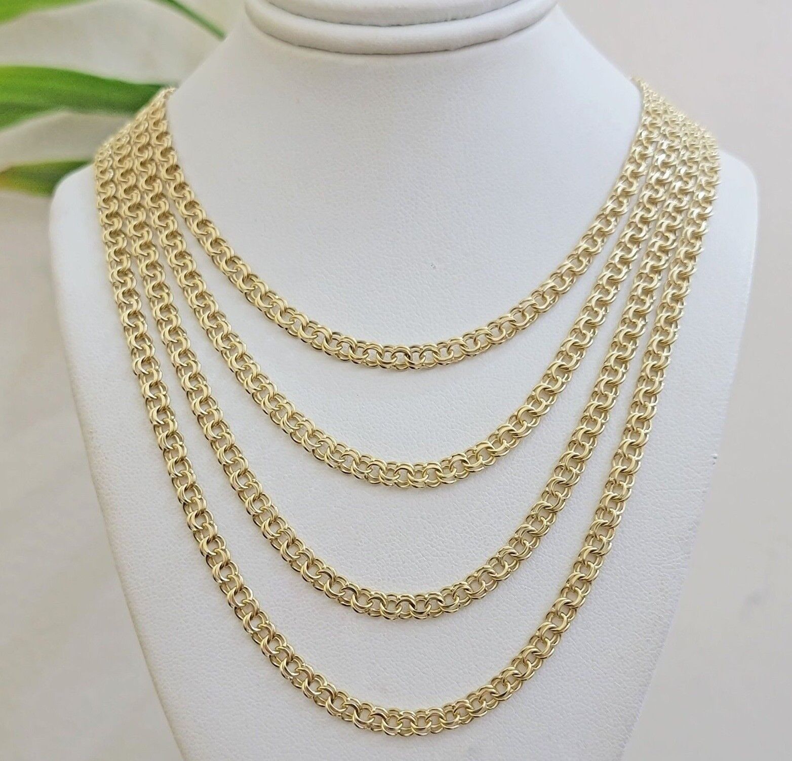 Real 10k Gold Necklace Chain Chino Link 5mm SOLID 16 - 24 Inch Men Women Kids - Reva Jeweler