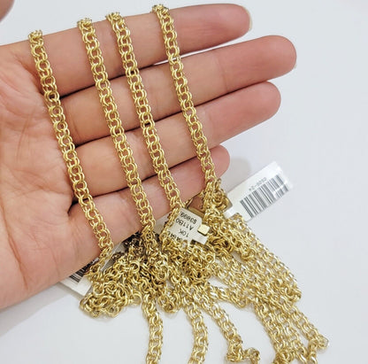 Real 10k Gold Necklace Chain Chino Link 5mm SOLID 16 - 24 Inch Men Women Kids - Reva Jeweler