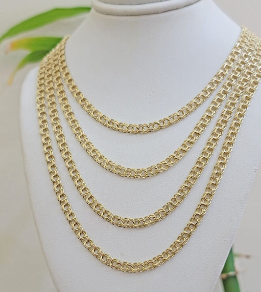 Real 10k Gold Necklace Chain Chino Link 5mm SOLID 16 - 24 Inch Men Women Kids - Reva Jeweler