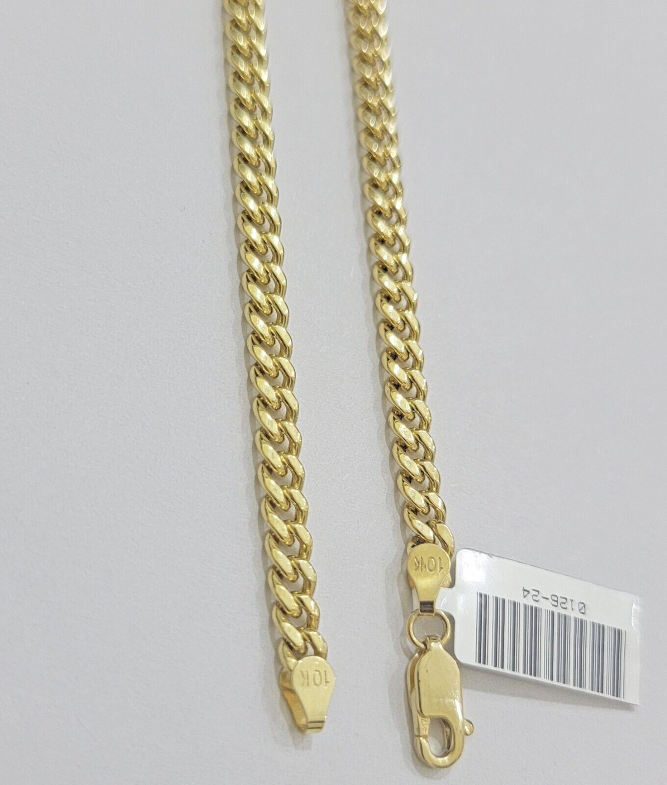 Real 10k Gold Necklace Chain Miami Cuban Link 3.5mm 18 - 26 Inch 10kt Men & Women - Reva Jeweler