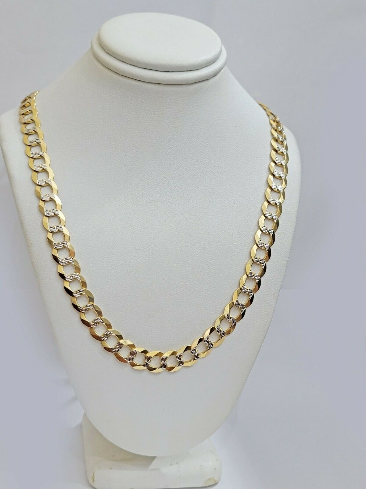 Real 10k Gold Necklace Cuban Curb Link Chain 9mm 20" - 28" Diamond Cut Mens SOLID - Reva Jeweler