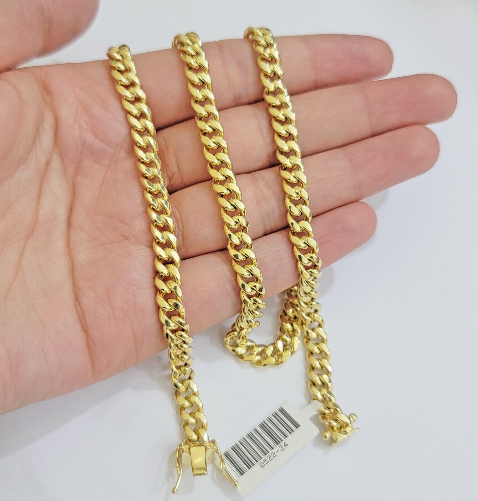 Real 10k Gold Necklace Miami Cuban Link 6mm Chain 20 - 30 Inch Men 10KT Box Lock - Reva Jeweler