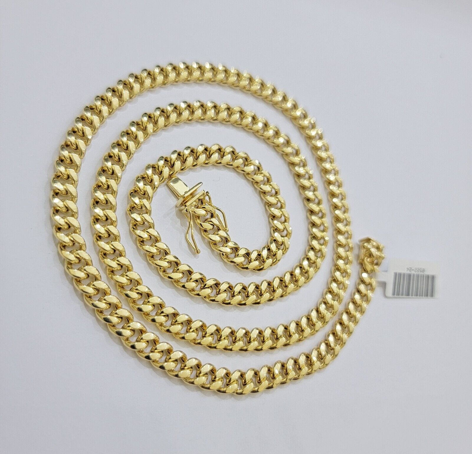 Real 10k Gold Necklace Miami Cuban Link 6mm Chain 20 - 30 Inch Men 10KT Box Lock - Reva Jeweler