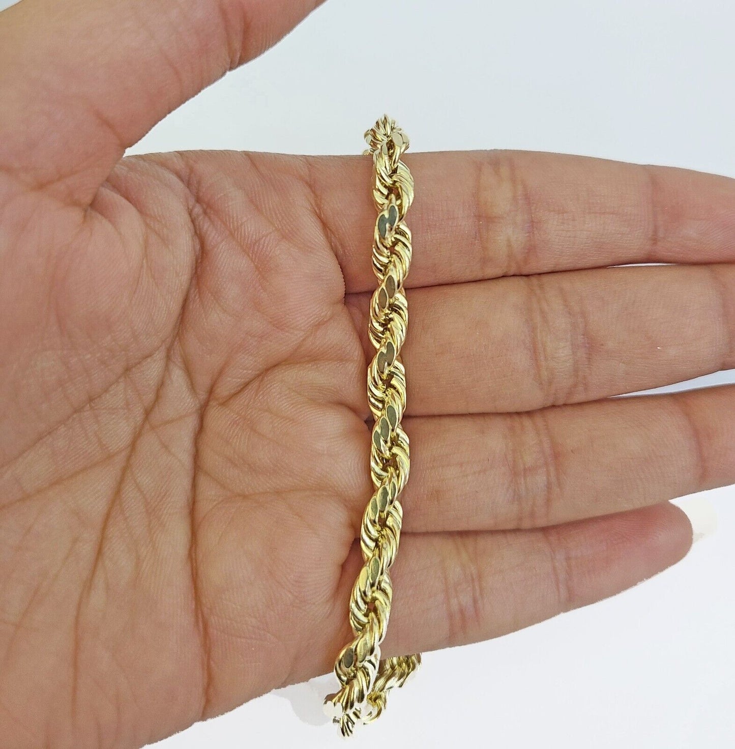 Real 10k Gold Nugget Cross Byzantine Necklace 5mm 22" Chain Charm SET 10kt - Reva Jeweler