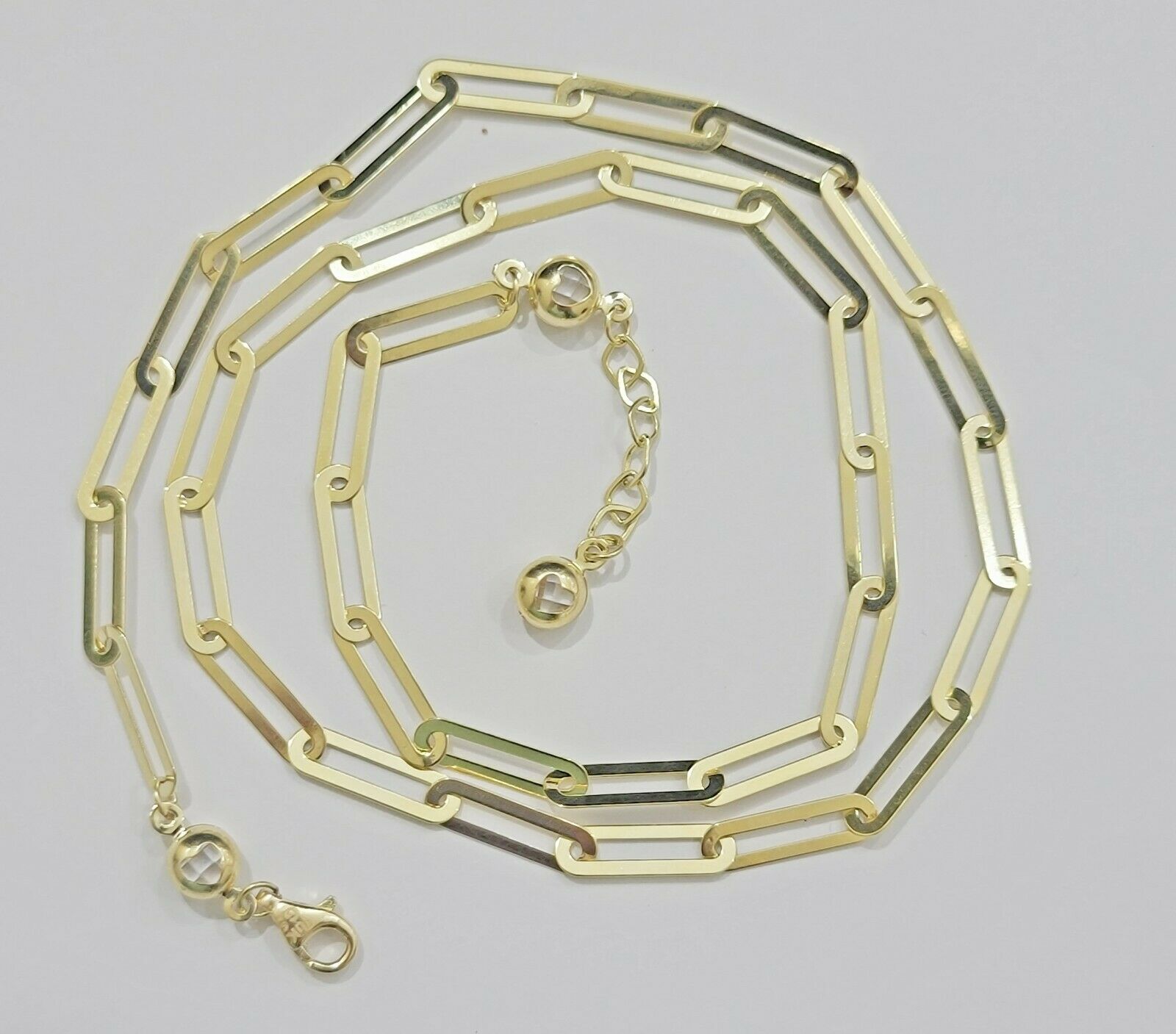 Real 10k Gold Paperclip Chain Ladies Necklace 16" 18" 20" 22" 24" Long 10kt 4mm - Reva Jeweler