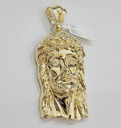 Real 10k Gold Pendant Jesus Head Charm 10kt Yellow Gold For Men's Different Size - Reva Jeweler