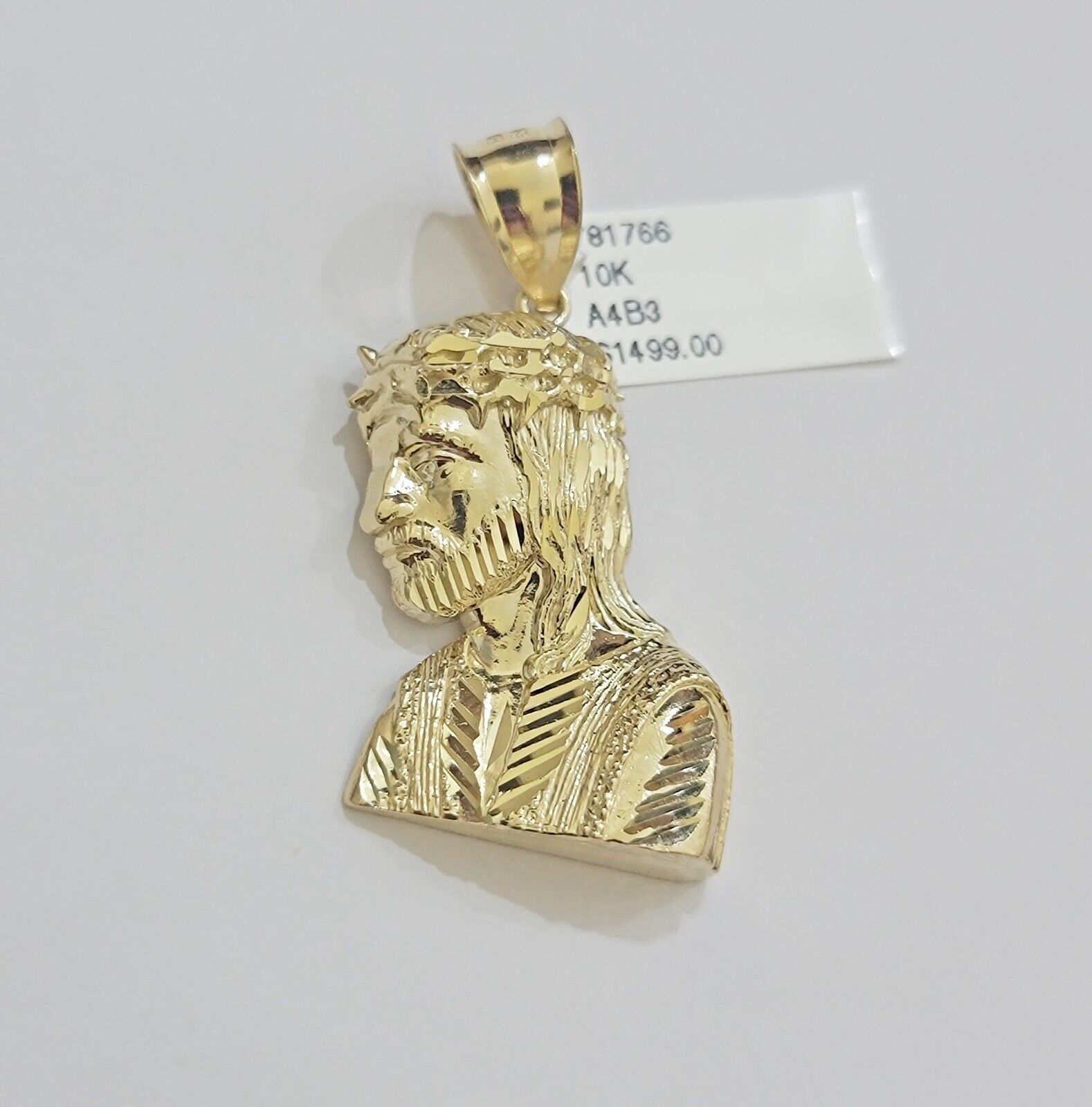 Real 10k Gold Pendant Necklace SET & Miami Cuban Link Chain 4mm 22" & Jesus Head - Reva Jeweler