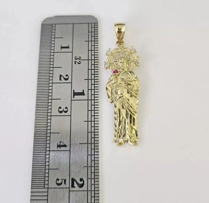REAL 10k Gold Pendant & Solid Rope Chain Necklace 18" - 24 Inch Saint Jude Charm - Reva Jeweler