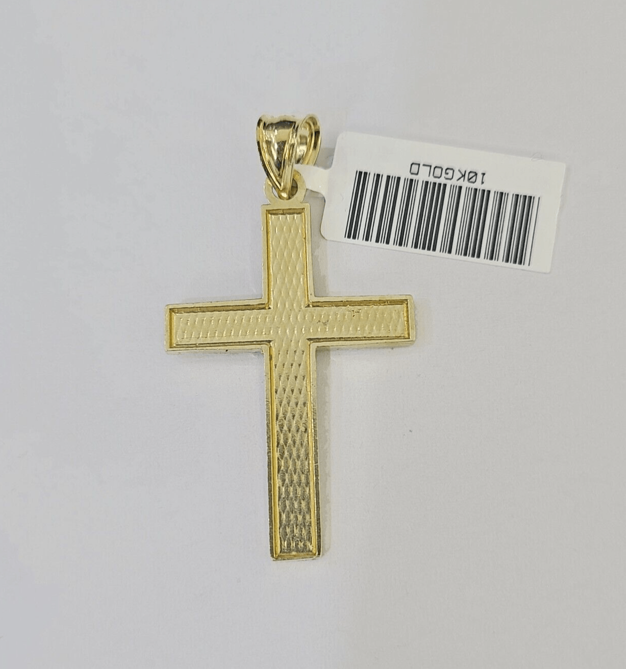 Real 10k Gold Plain Cross Byzantine Chain Necklace 3mm 22" SET 10kt Genuine - Reva Jeweler