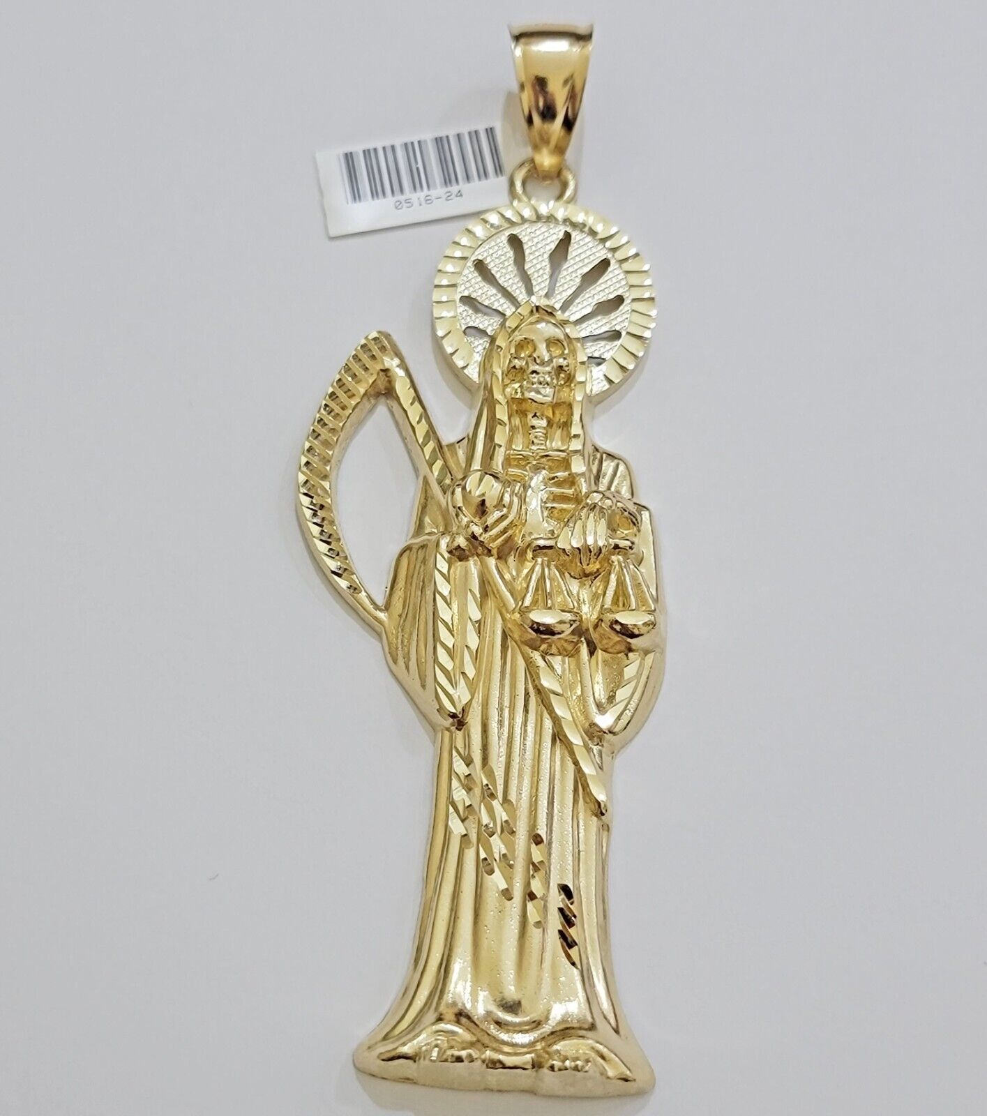 Real 10k Gold Ripper Charm Pendant Mens 4.2 Inch Real 10kt Yellow Gold For Chain - Reva Jeweler