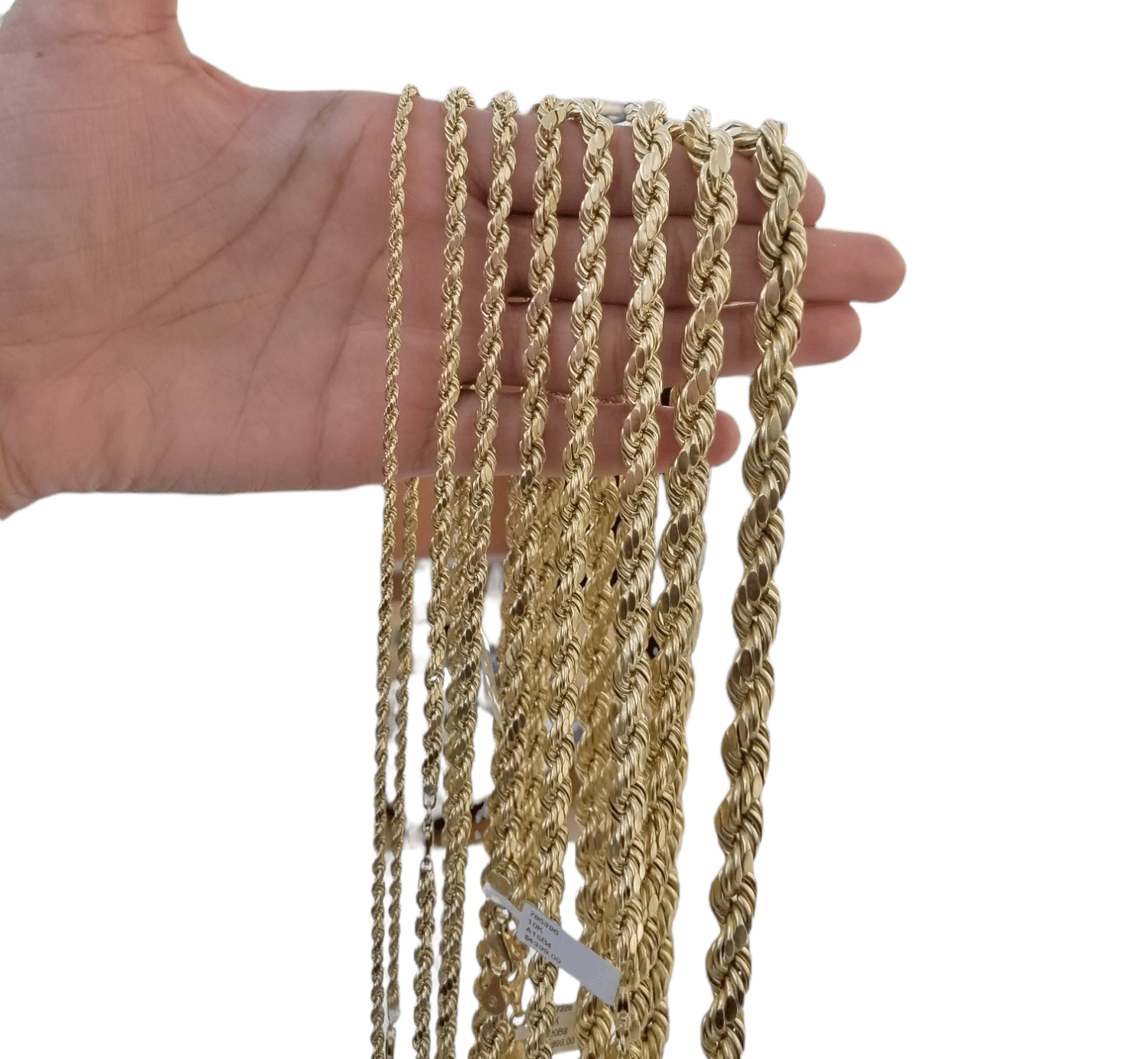 Real 10k Gold Rope Chain 3mm - 10mm Necklace 18" - 30" Inch Men Women - Reva Jeweler