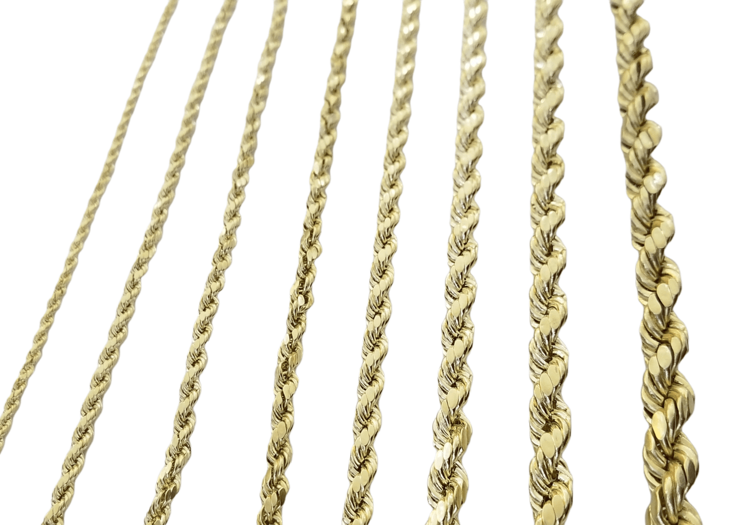 Real 10k Gold Rope Chain 3mm - 10mm Necklace 18" - 30" Inch Men Women - Reva Jeweler