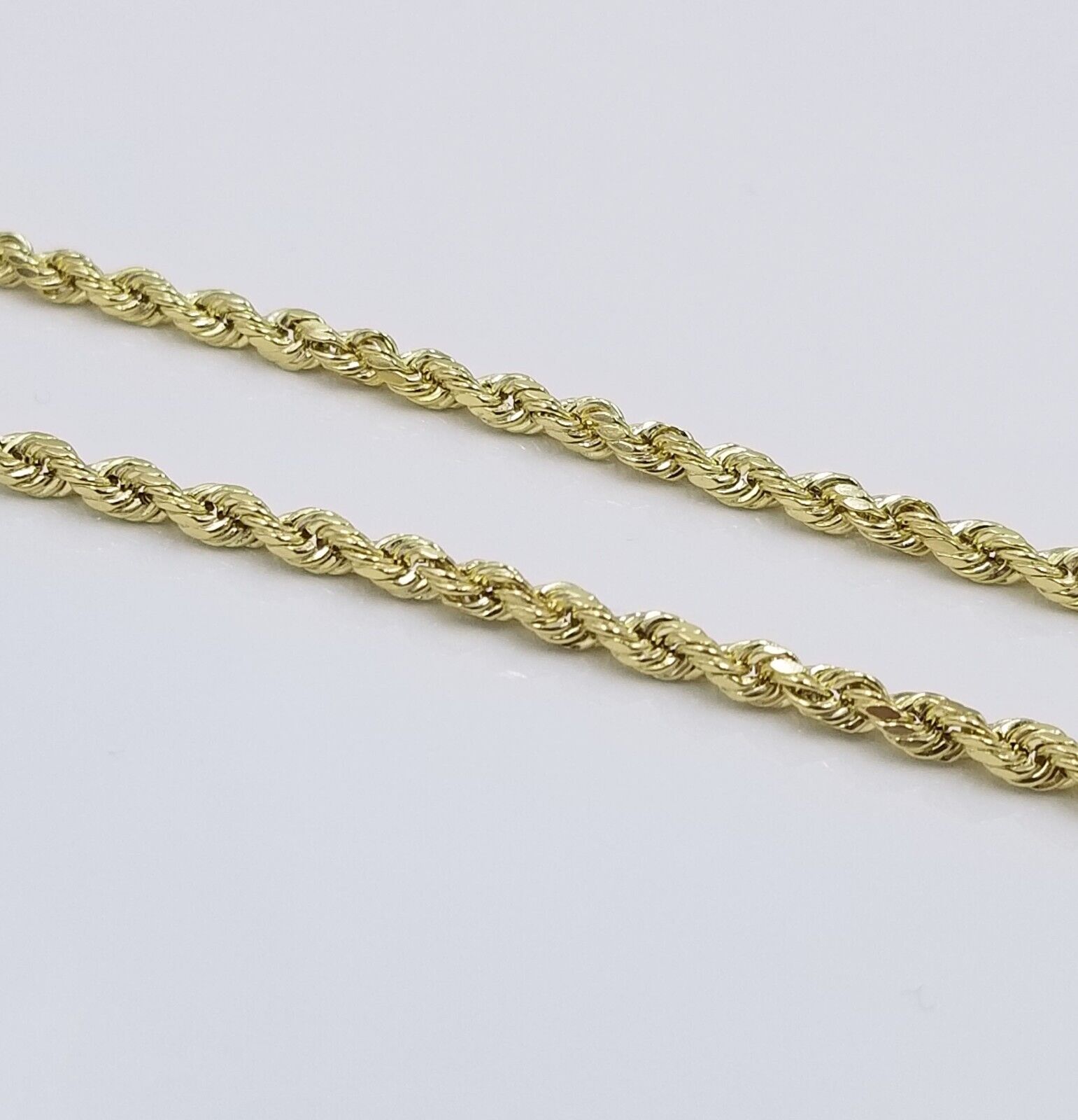 Real 10k Gold Rope Chain Cross Pendant, 3mm Necklace 20" inch With Charm, 10kt - Reva Jeweler